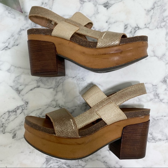 OTBT | Shoes | Otbt Indio Copper Block Heel Slingback Clog Platform Sandals Size 8 | Poshmark